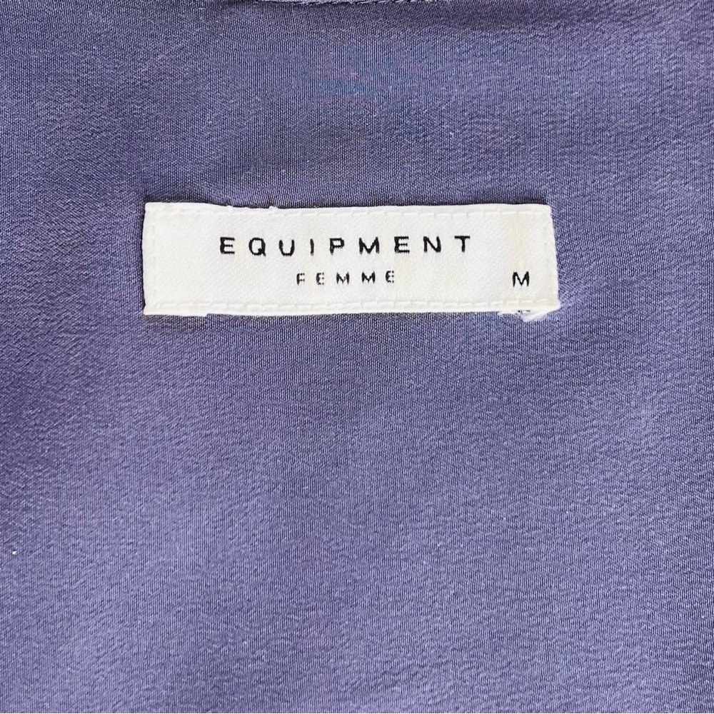 Equipment Femme Dark Plum Collared Silk Blouse Size Medium - Picture 3 of 5